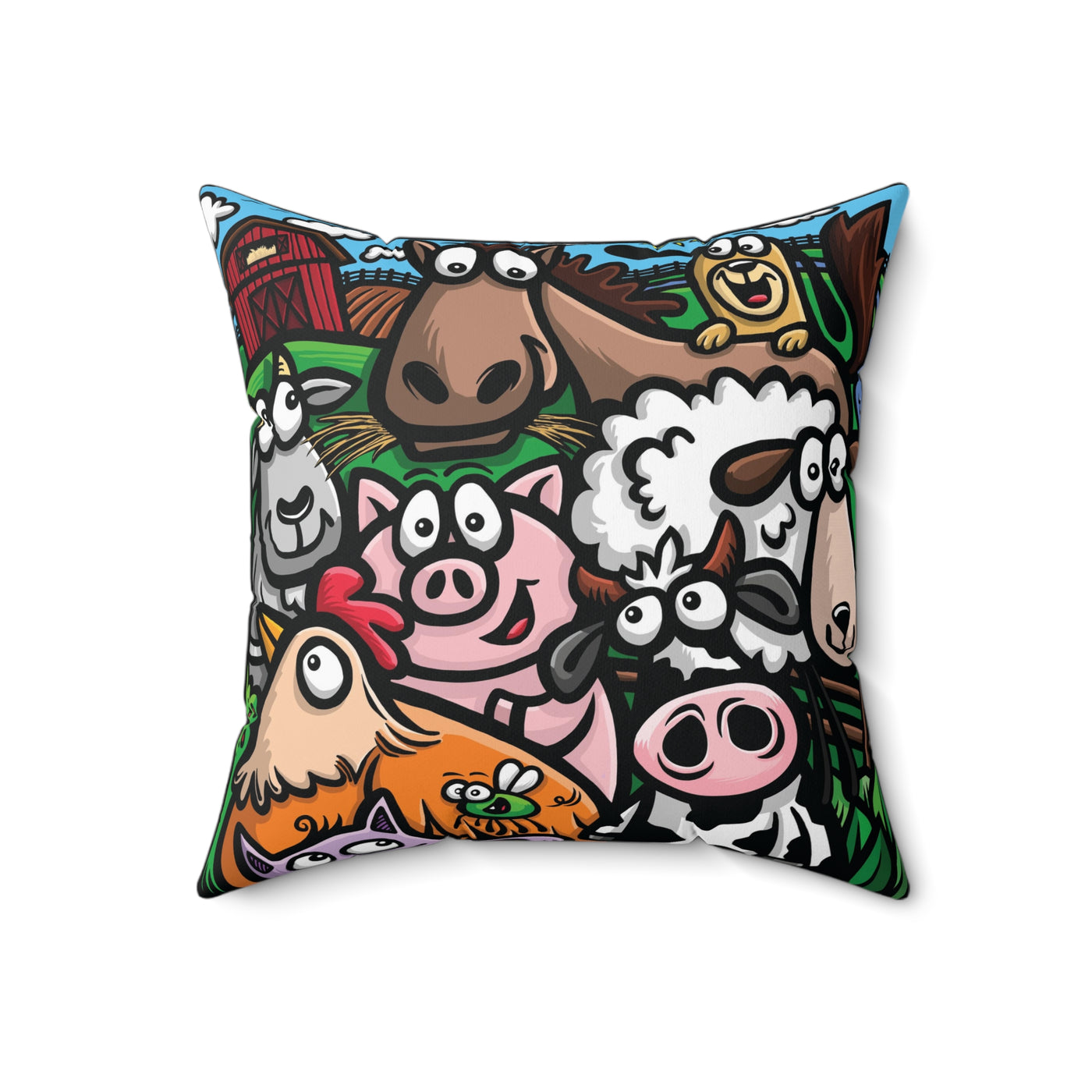 Barnyard Animals Square Pillow