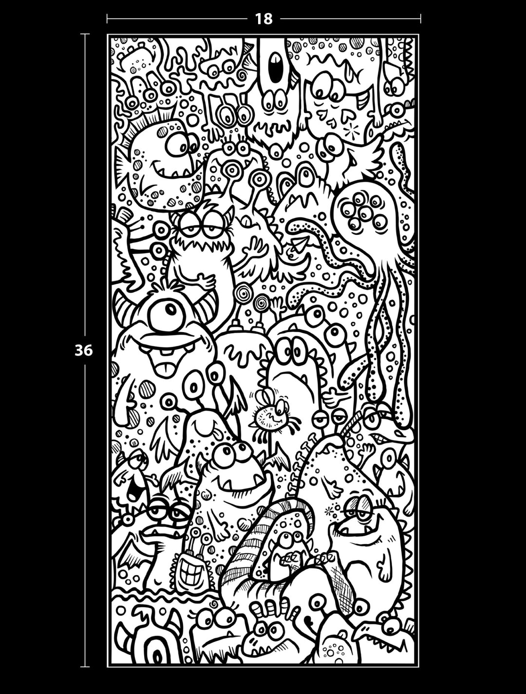 coloring pictures monsters 18x36" Monster Coloring Posters
